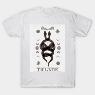 The Lovers Tarot Card Dark Academia Aesthetic Snakes T-Shirt